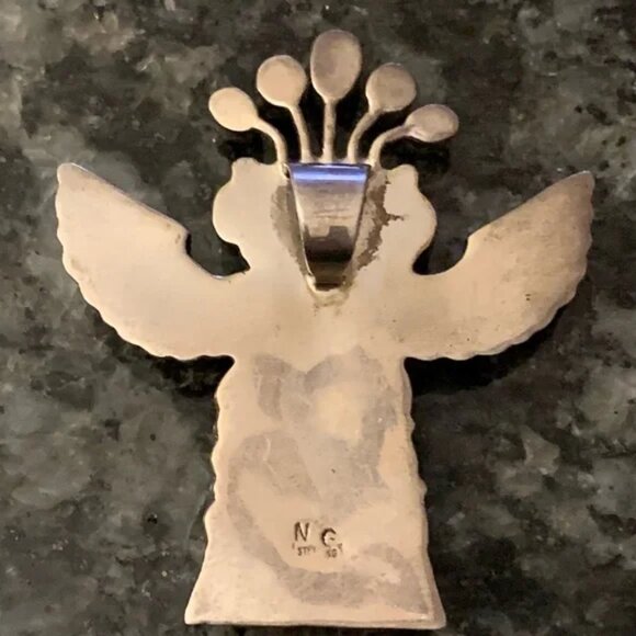 Navajo Vintage Sterling silver Eagle Dancer Kachina Pendan - Picture 5 of 6